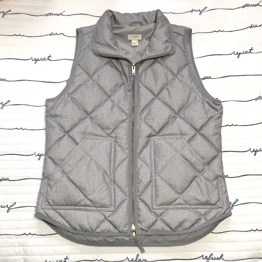 J Crew Down Vest Heather Gray S * See Measurements